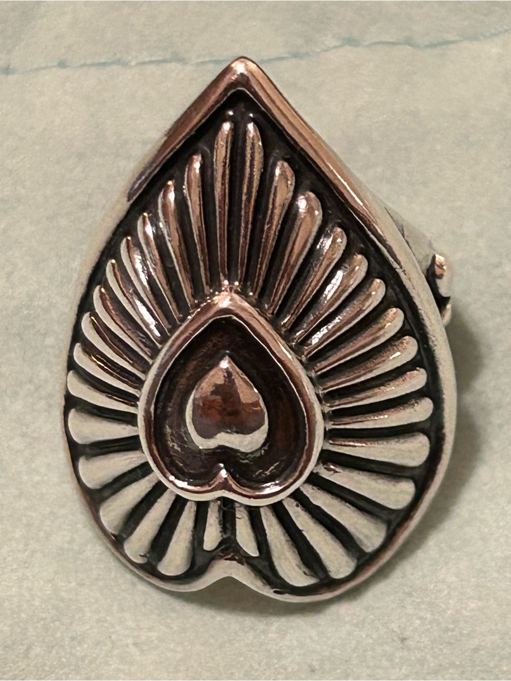 Carolyn Pollack Sterling Silver 925 American West Heart Ring 16 grams Size 7